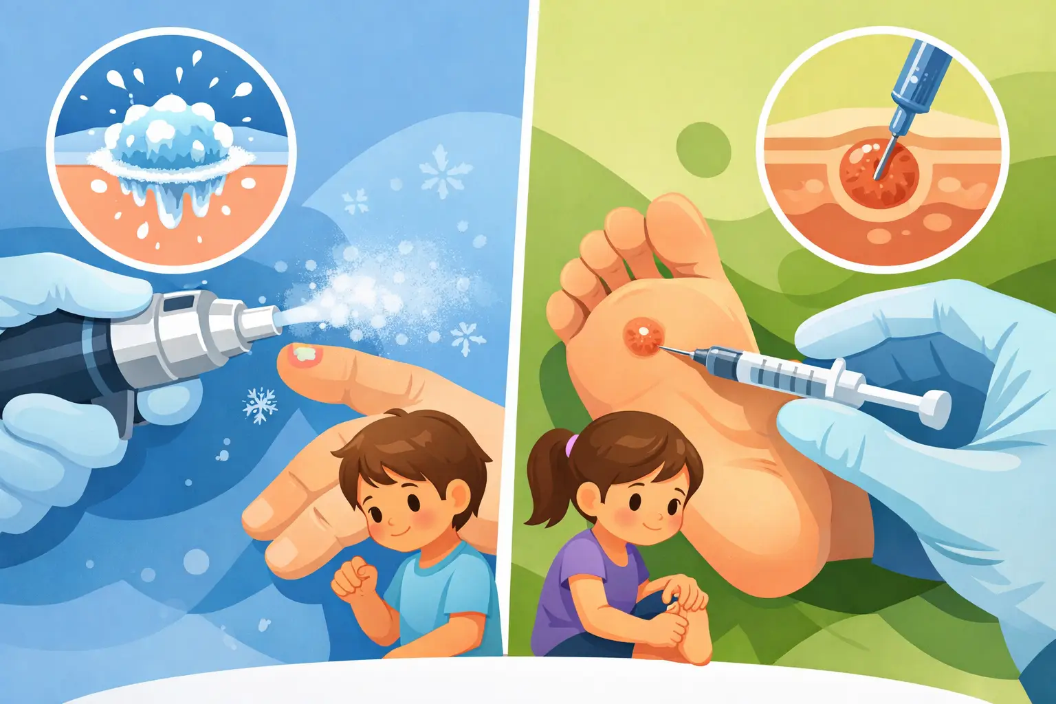 Wart Freezing Versus Needling in Children